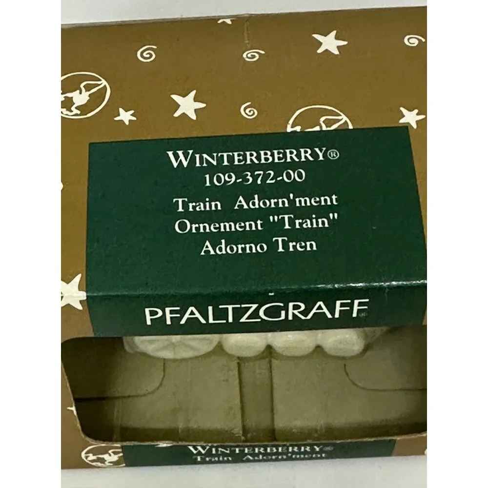 VTG 1999 Pfaltzgraff‎ Winterberry Train Ornament NIB Christmas Holiday Decor
